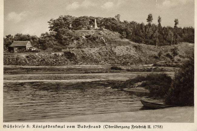  Das heute nicht mehr vorhandene Denkmal für Friedrichs Oderübergang bei Güstebiese. Bild: Sammlung B. Atroszko.
