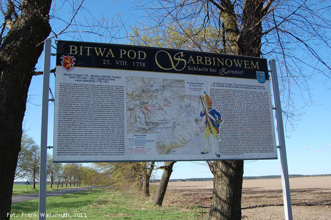 Information board at the battlefield